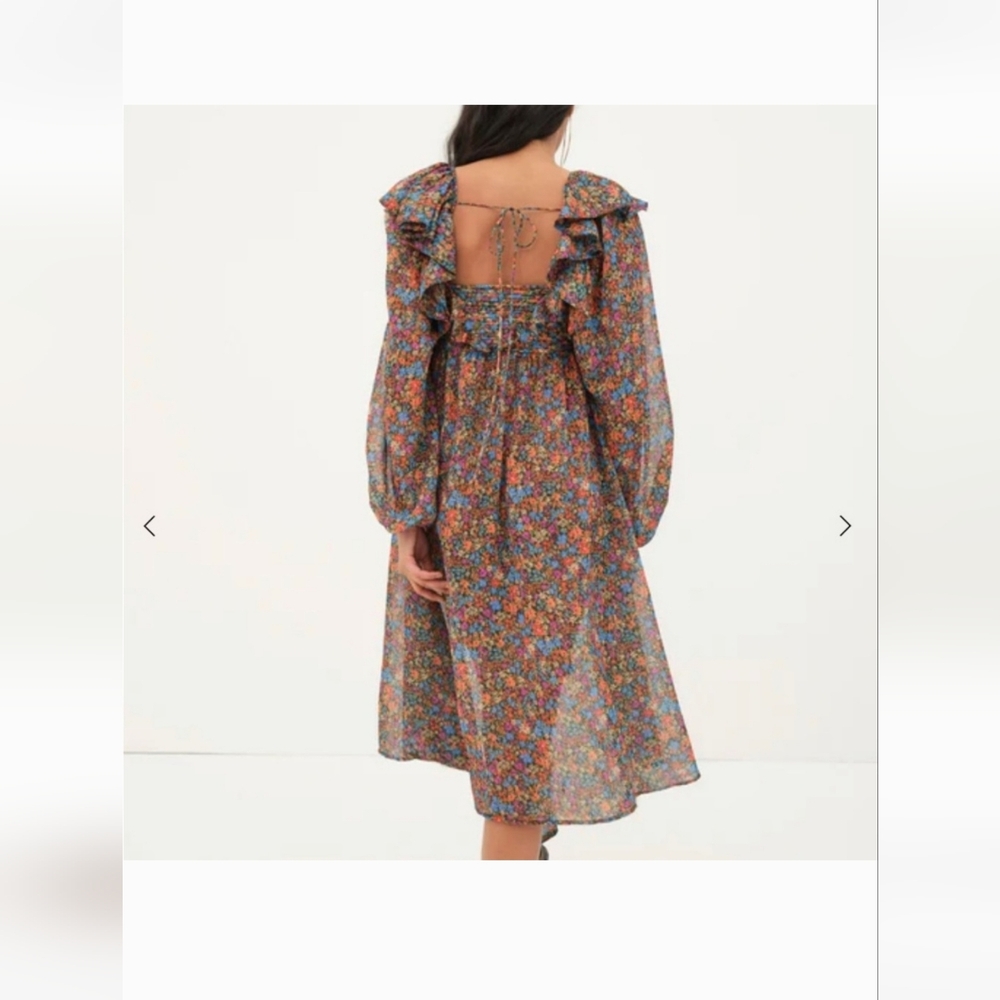 For Love & Lemons Brittany Floral Print Long Sleeve Midi Dress - Picture 2 of 9